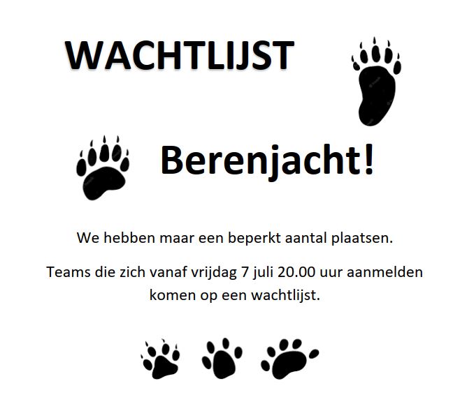 Wachtlijst Berenjacht